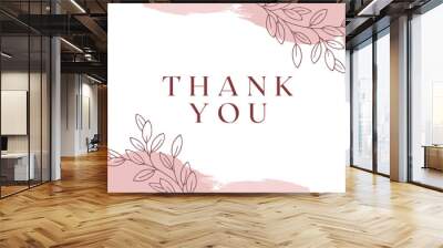 best thank you note cards, digital thanking card  floral abstract design Wall mural