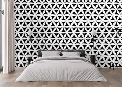 Seamless black and white geometric pattern. Tileable texture background. Wall mural