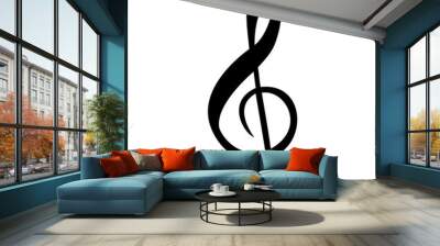 Treble clef. Vector illustration, isolated on a white background. Wall mural