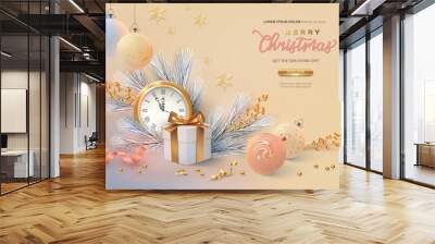 Christmas and New Year background Wall mural