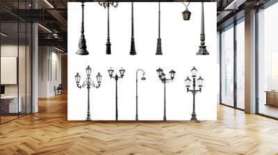 set of decorative lampposts Wall mural