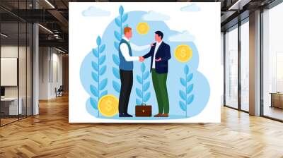 friendly people shaking hands. business meeting. handshake of two partners. partnership agreement co Wall mural