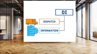 DI - Dispatch Information acronym. business concept background. vector illustration concept with keywords and icons. lettering illustration with icons for web banner, flyer, landing pag Wall mural