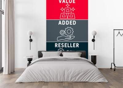 VAR - Value Added Reseller acronym. business concept background. vector illustration concept with keywords and icons. lettering illustration with icons for web banner, flyer, landing pag Wall mural