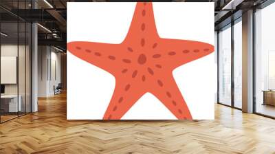 Starfish icon in flat style. Summer vector illustration Wall mural