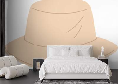 Summer hat vector illustration. Panama on white background. Wall mural