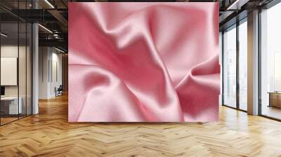 Delicate pink background silk fabric. Background, texture. Wall mural