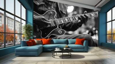 Blues guitar is a guitar often used in the blues music genre, which developed in America in the 19th century. Wall mural