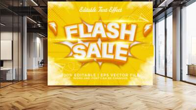 Flash Sale 3d Editable Text Effect Cartoon Comic Style Premium Vector Wall mural