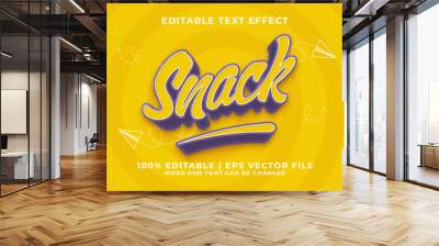 Snack 3d Editable Text Effect Cartoon Comic Style Premium Vector Wall mural