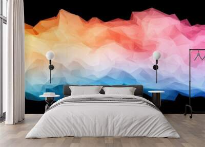   A colorful abstract background with a black, white, and red, yellow, blue, and pink color scheme Wall mural