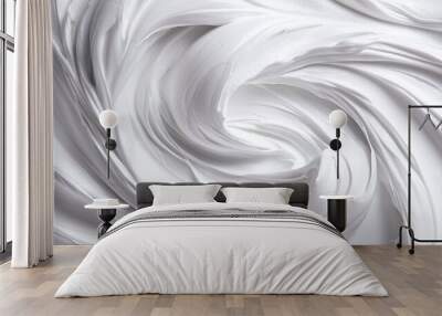   A high-resolution close-up photo of a swirl made of white wax on a sheet of paper Wall mural