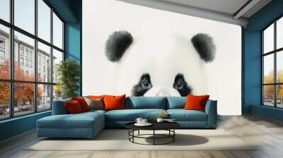  a panda bear with a white background and black spots on its face and chest., generative ai Wall mural