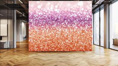  A pink and purple glitter background with many white and pink glitters at the bottom of the image Wall mural