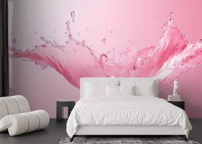  a pink background with a splash of water on the bottom.  generative ai Wall mural