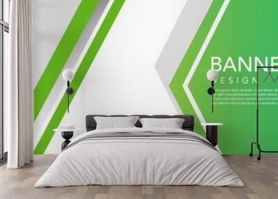 abstract background with lines, Green banner Wall mural