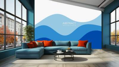 Abstract background with waves, Blue banner Wall mural