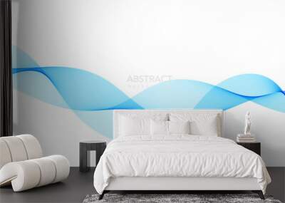 Abstract blue wave, Abstract blue background with waves Wall mural