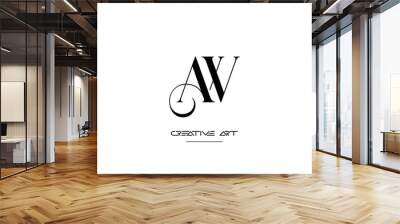 AW, WA, A, W abstract letters logo monogram Wall mural