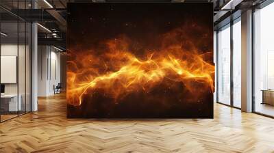 bright orange smoke background for design Wall mural