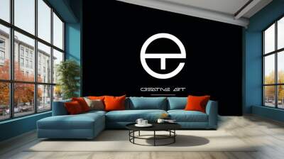 ET, TE, E, T abstract letters logo monogram Wall mural