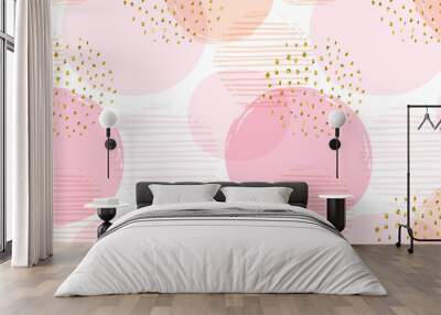 Abstract geometric seamless pattern with circles. Vector Wall mural