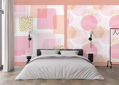 Abstract geometric seamless patterns. Modern vector design Wall mural