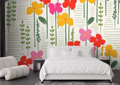 Floral abstract seamless pattern. Vector design for different surfases. Wall mural