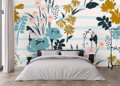 Floral abstract seamless pattern. Vector design for different surfases. Wall mural