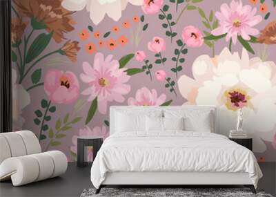 Floral seamless pattern. Vector design for paper, cover, fabric, interior decor and other Wall mural