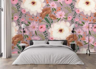 Floral seamless pattern. Vector design for paper, cover, fabric, interior decor and other Wall mural