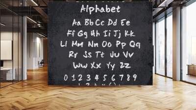 Vector illustration of chalked alphabet. Imitation texture of chalk Wall mural