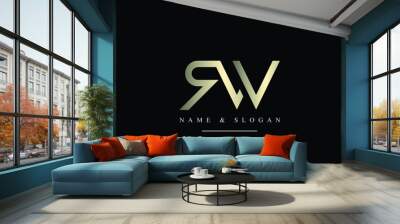 RW, WR, R, W abstract letters logo monogram Wall mural