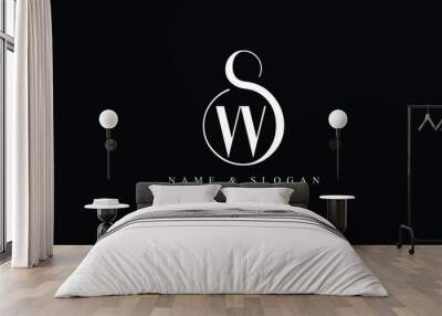 SW, WS, S, W abstract letters logo monogram Wall mural