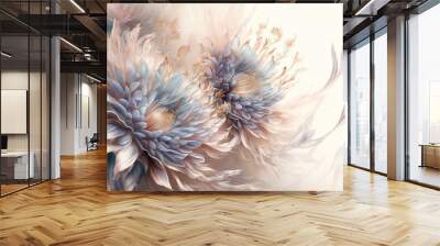 Beautiful flowers. Abstract floral design in pastel colors for prints, postcards or wallpaper Wall mural