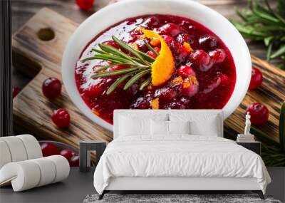  Cranberry sauce with orange and rosemary. Wall mural