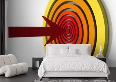 3d target on black background Wall mural