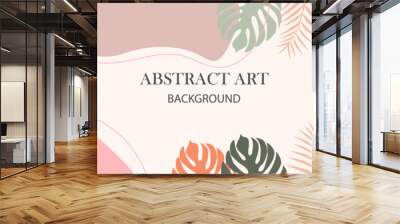 Abstract modern background for design. Minimal trendy banner or cover template design for social media advertising, promotional sale, story page. Minimal trendy style with organic shapes. Vector. Wall mural