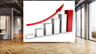 business chart with arrow Wall mural