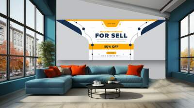 Furniture sale Facebook cover page design, web banner for furniture product promotion Wall mural