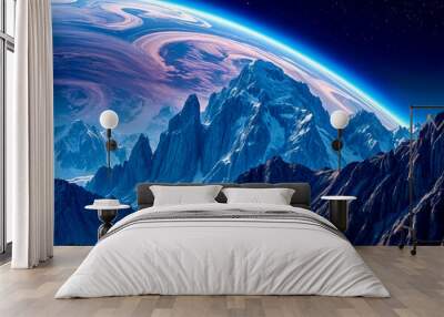 earth and moon Wall mural