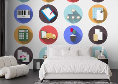 Web icons for warehouse Wall mural