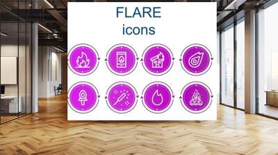 Editable 14 flare icons for web and mobile Wall mural