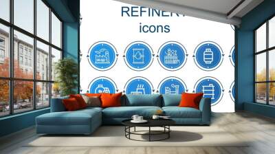 Editable 14 refinery icons for web and mobile Wall mural