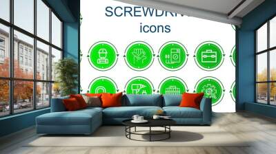 Editable 14 screwdriver icons for web and mobile Wall mural