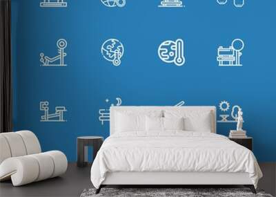 Editable 16 warming icons for web and mobile Wall mural