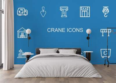 Editable 22 crane icons for web and mobile Wall mural