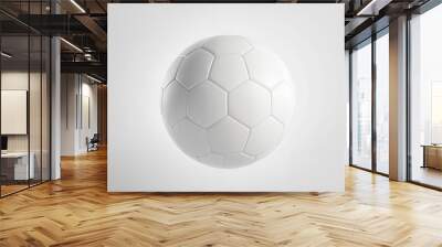 Blank white soccer ball mock up, front view, 3d rendering. Empty football sphere mockup, isolated. Clear sport ball for playing on the clean field template. Wall mural