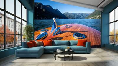 speedboat on the italian Como lake - vintage boat Wall mural