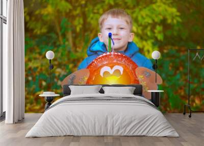 sankt martin day, a boy defocused and lantern, soft focus Wall mural